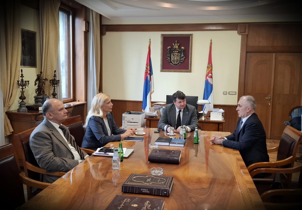 Председник Уставног суда Петров, судије Уставног суда Поповић и Рабреновић и декан Лазић